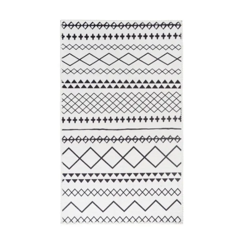 Flachwebeteppich 200/290 cm Maya 425 Wei&szlig; / Schwarz Schwarz, Wei&szlig;