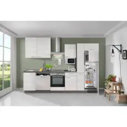 K&uuml;chenblock in Wei&szlig;, Eiche grau