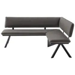 Eckbank 190/150 cm in Schwarz, Dunkelgrau