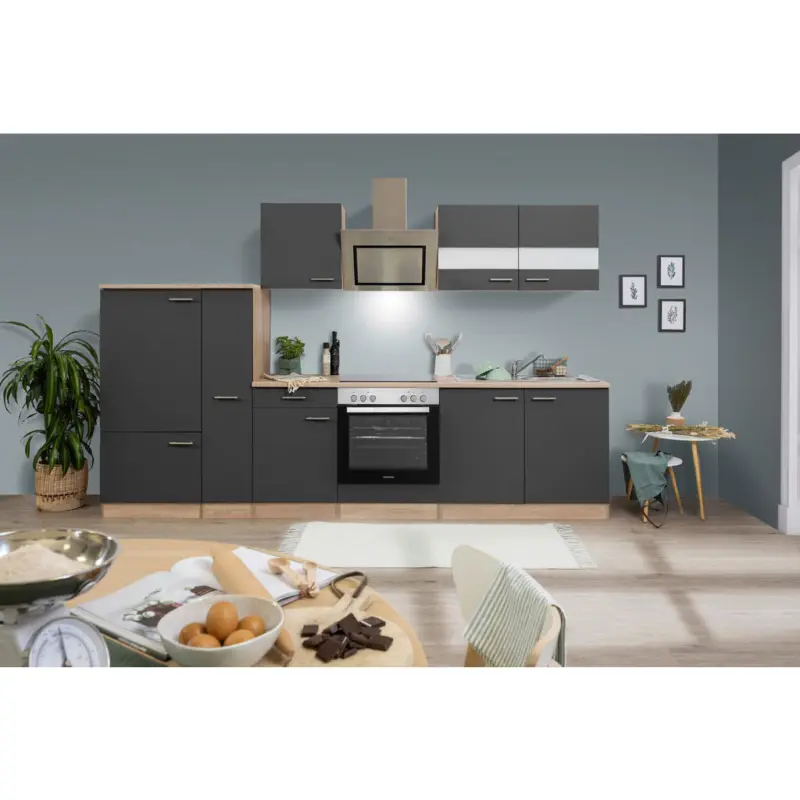 K&uuml;chenblock 300 cm in Grau