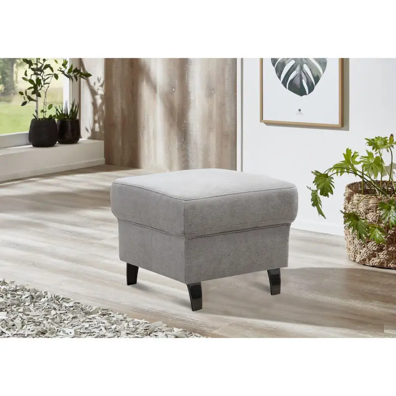 Hocker in Textil Hellgrau