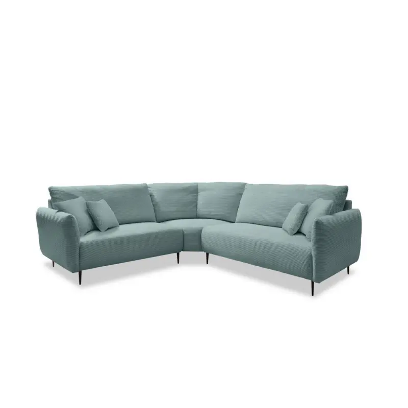 Ecksofa in Cord Hellblau 256/256 cm