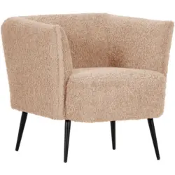 Sessel in Pl&uuml;sch Hellbraun