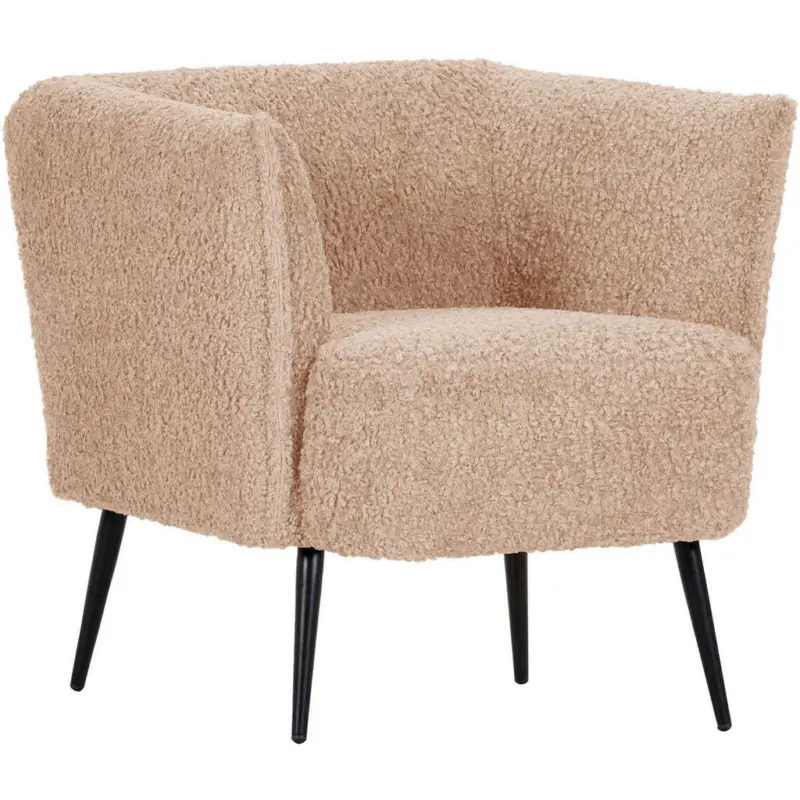 Sessel in Pl&uuml;sch Hellbraun