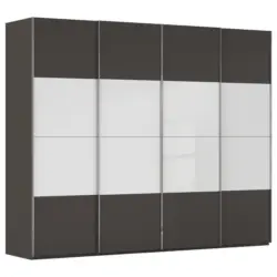 Schwebet&uuml;renschrank in Graphitfarben, Wei&szlig;