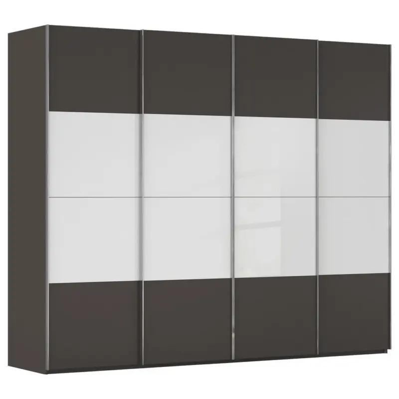 Schwebet&uuml;renschrank in Graphitfarben, Wei&szlig;