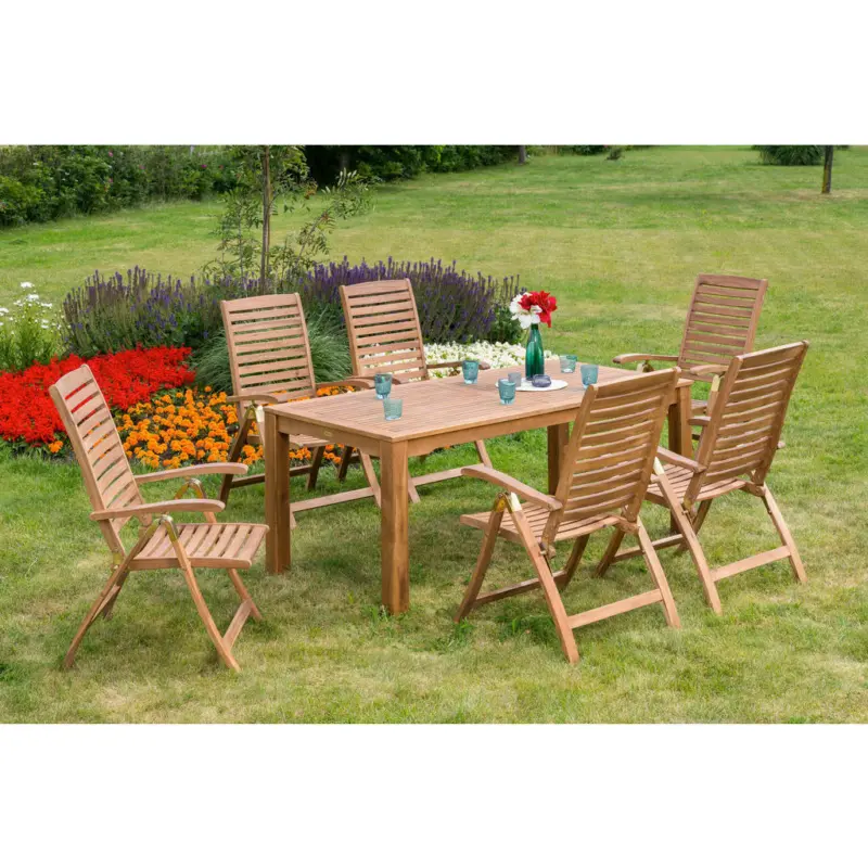 Gartentisch Holz Akaziefarben rechteckig