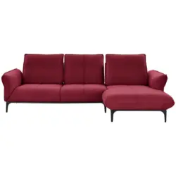 Ecksofa in Echtleder Bordeaux 277/182 cm