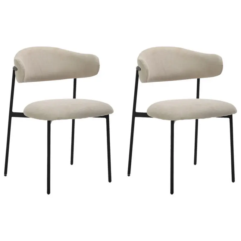 Stuhl-Set 2 St&uuml;ck Webstoff