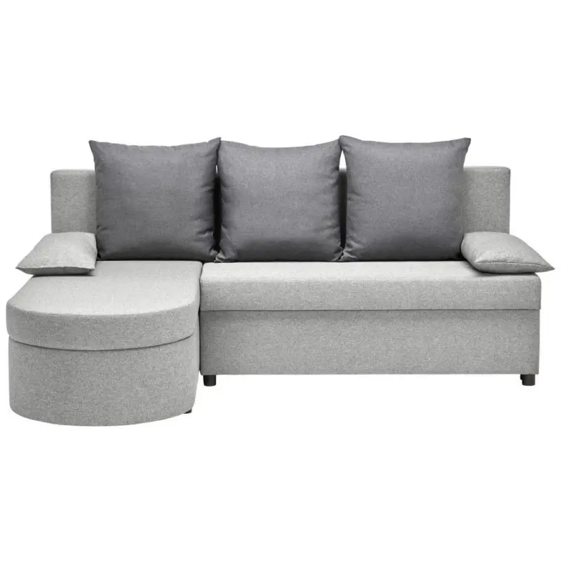 Ecksofa in Webstoff Grau, Dunkelgrau 159/196 cm