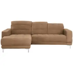 Ecksofa in Webstoff Braun 187/260 cm