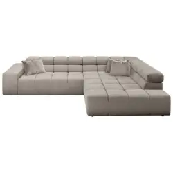 Ecksofa in Feincord Sandfarben 319/215 cm