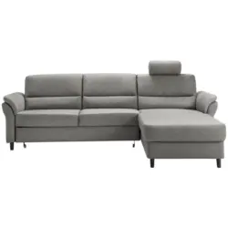 Ecksofa in Lederlook Grau