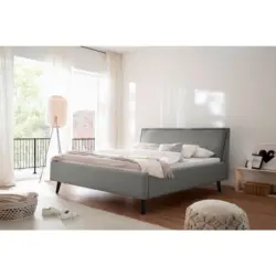 Polsterbett Bettkasten, Lattenroste Hellgrau 180/200 cm