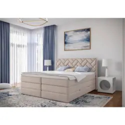 Boxspringbett 140/200 cm in Beige