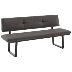 Sitzbank 200/86/60 cm in Schwarz, Dunkelgrau