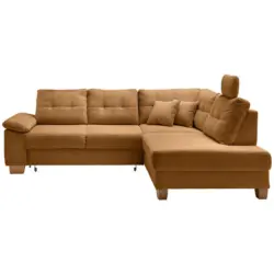 Ecksofa in Cord Goldfarben