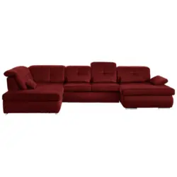 Wohnlandschaft in Mikrofaser Dunkelrot