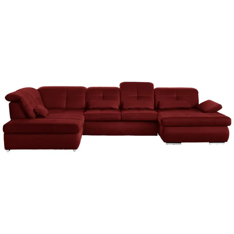 Wohnlandschaft in Mikrofaser Dunkelrot