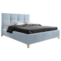 Polsterbett Lattenrost, Bettkasten Hellblau 180/220 cm