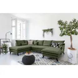 Wohnlandschaft Marselle in Mikrofaser Gr&uuml;n