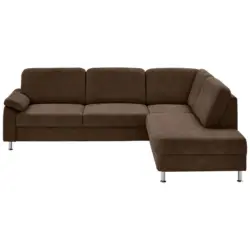 Ecksofa Rostock in Mikrofaser Braun 266/202 cm