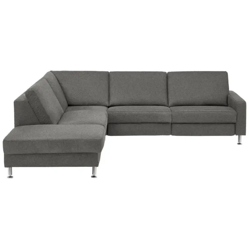 Ecksofa in Mikrofaser Grau 242/275 cm