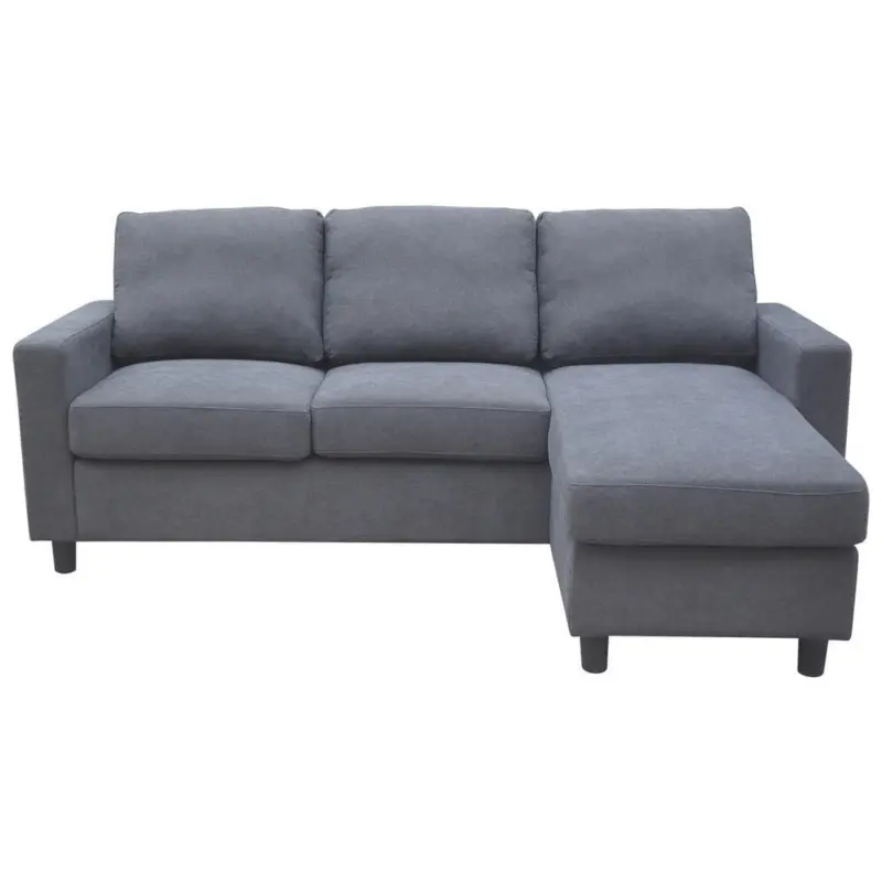 Ecksofa in Pl&uuml;sch Grau 198/135 cm