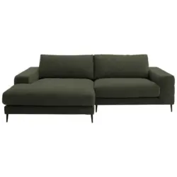 Ecksofa in Flachgewebe Dunkelgr&uuml;n 177/253 cm
