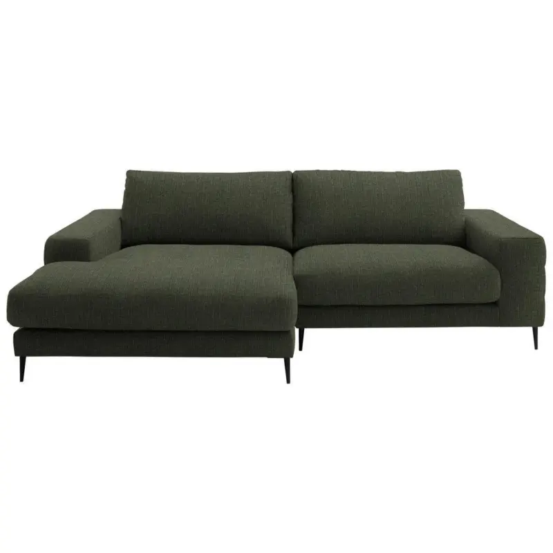 Ecksofa in Flachgewebe Dunkelgr&uuml;n 177/253 cm