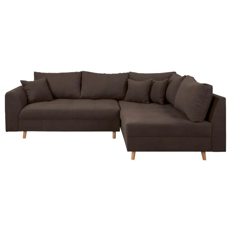 Ecksofa Ariella in Mikrofaser Graubraun 231/161 cm