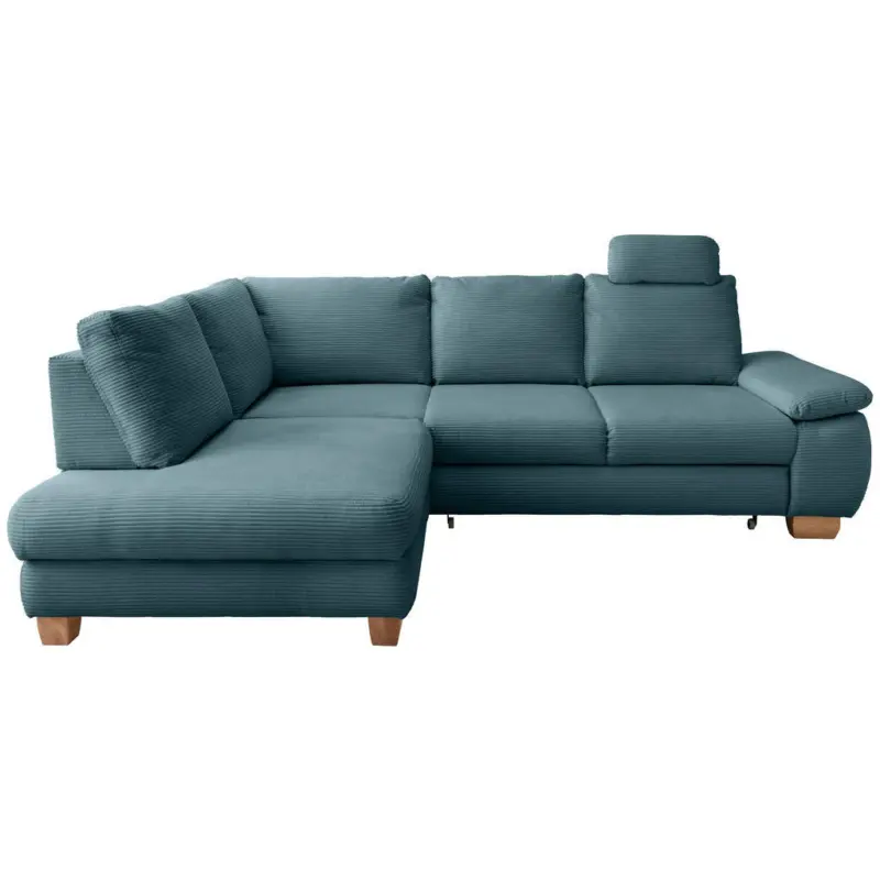 Eckschlafsofa in Cord Petrol