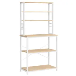 Regal 80/167/40 cm Wei&szlig;, Eichefarben