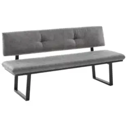 Sitzbank 180/86/60 cm in Grau, Schwarz