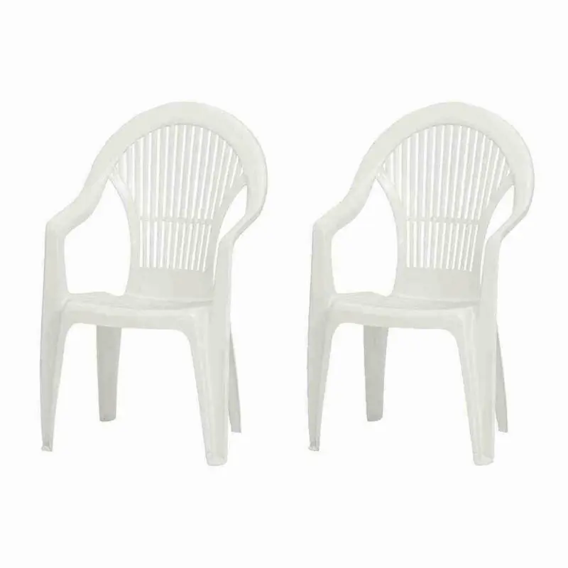 Stapelsessel in Kunststoff Wei&szlig;