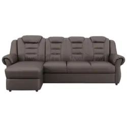 Ecksofa in Lederlook Braun 165/262 cm