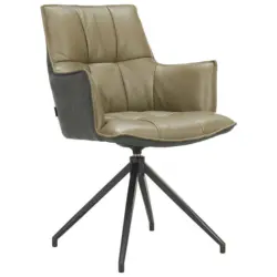 Armlehnstuhl Sitzfl&auml;che 360&deg; drehbar, automatische R&uuml;ckholfunktion Mikrofaser Echtleder