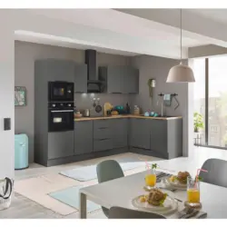 Eckk&uuml;che 280/175 cm in Graphitfarben