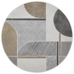 Webteppich 160 cm Valencia Grau, Goldfarben, Hellgrau