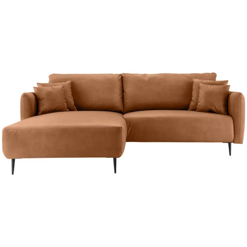 Ecksofa in Lederlook Cognac 178/264-302 cm