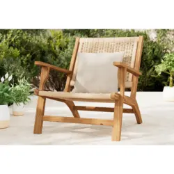 Gartensessel Holz, Kunststoff Akaziefarben, Beige