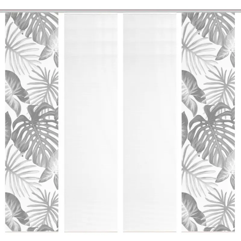 Fl&auml;chenvorhang in Wei&szlig;, Hellgrau blickdicht