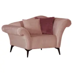 Sessel in Chenille Rosa, Dunkelrosa