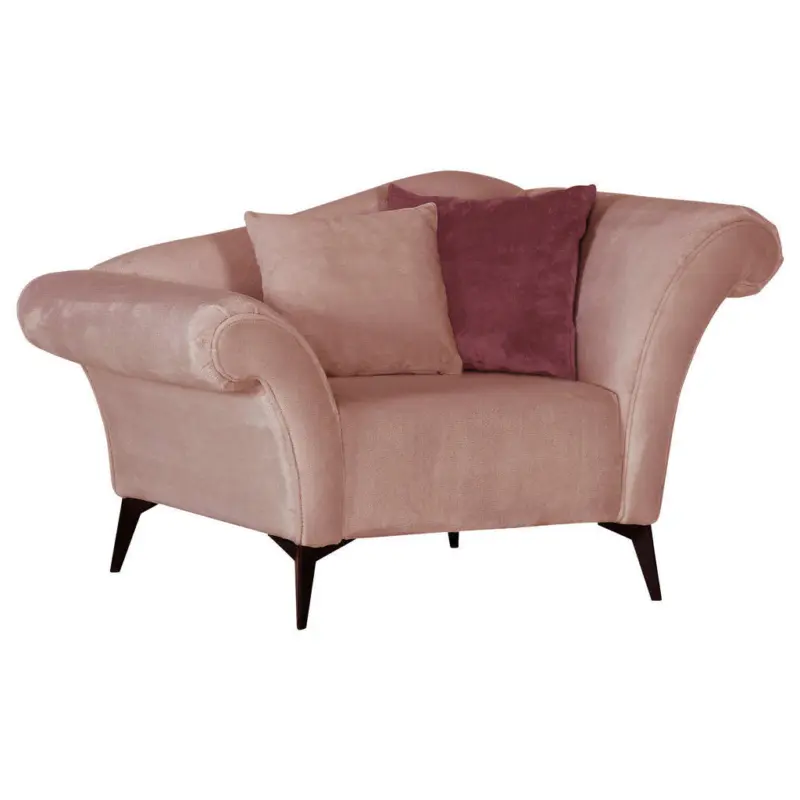 Sessel in Chenille Rosa, Dunkelrosa