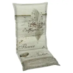 Sesselauflage in Grau, Beige Federn