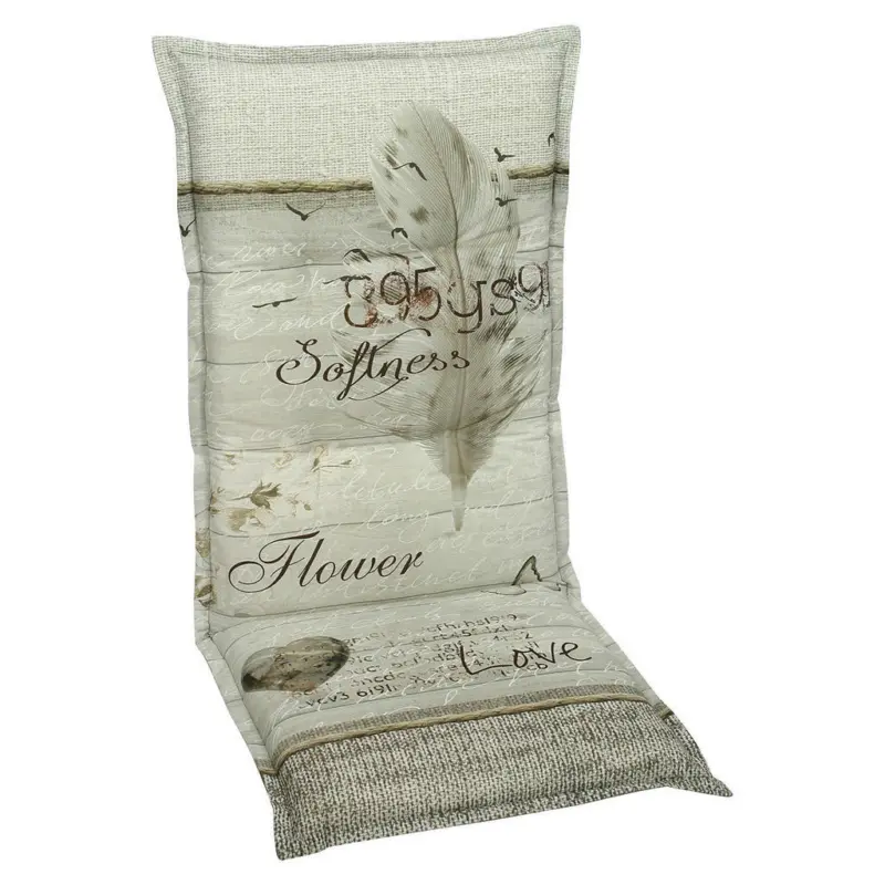 Sesselauflage in Grau, Beige Federn