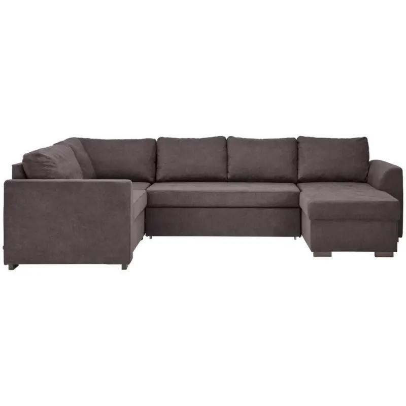 Wohnlandschaft in Webstoff Dunkelgrau