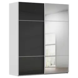 Schwebet&uuml;renschrank in Grau, Schwarz