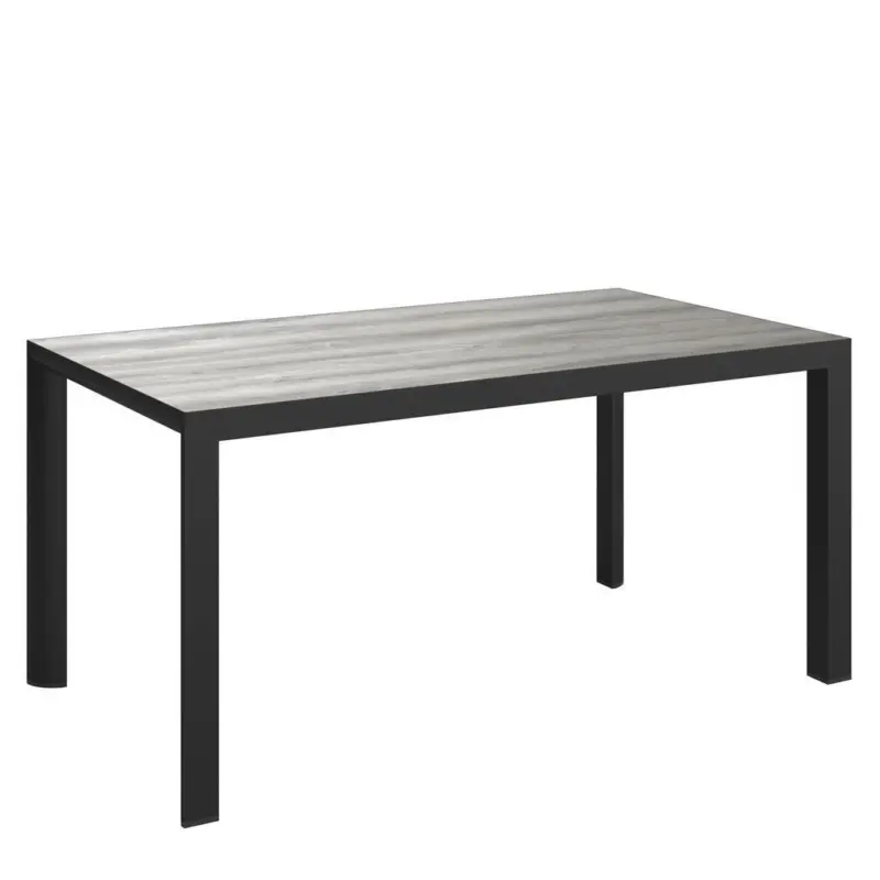 Gartentisch Metall, Glas Anthrazit, Naturfarben rechteckig