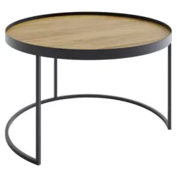 Couchtisch in Holz, Metall 80/80/39 cm